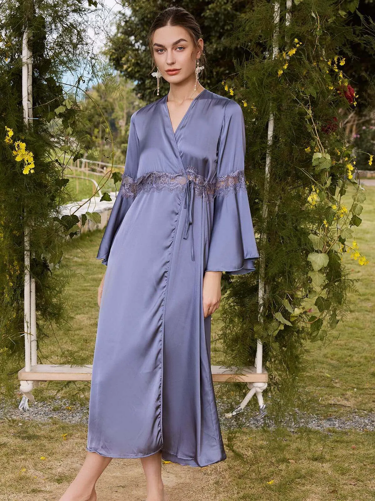 Ruffled Wrap Dress Lavender