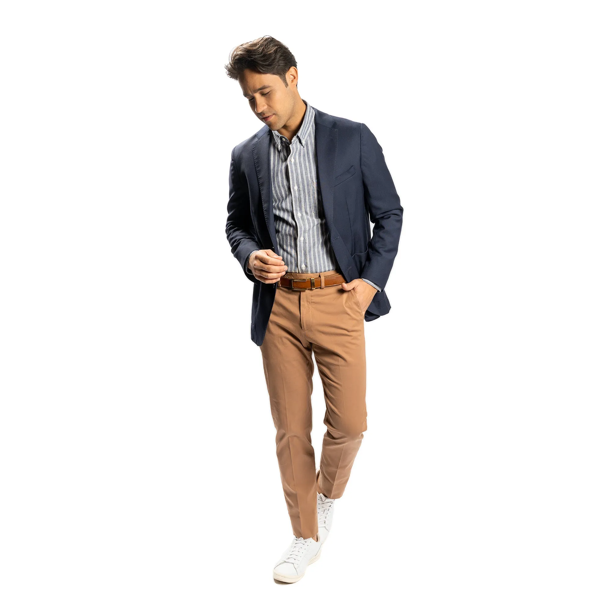 Stretch Cotton Trousers - Tobacco