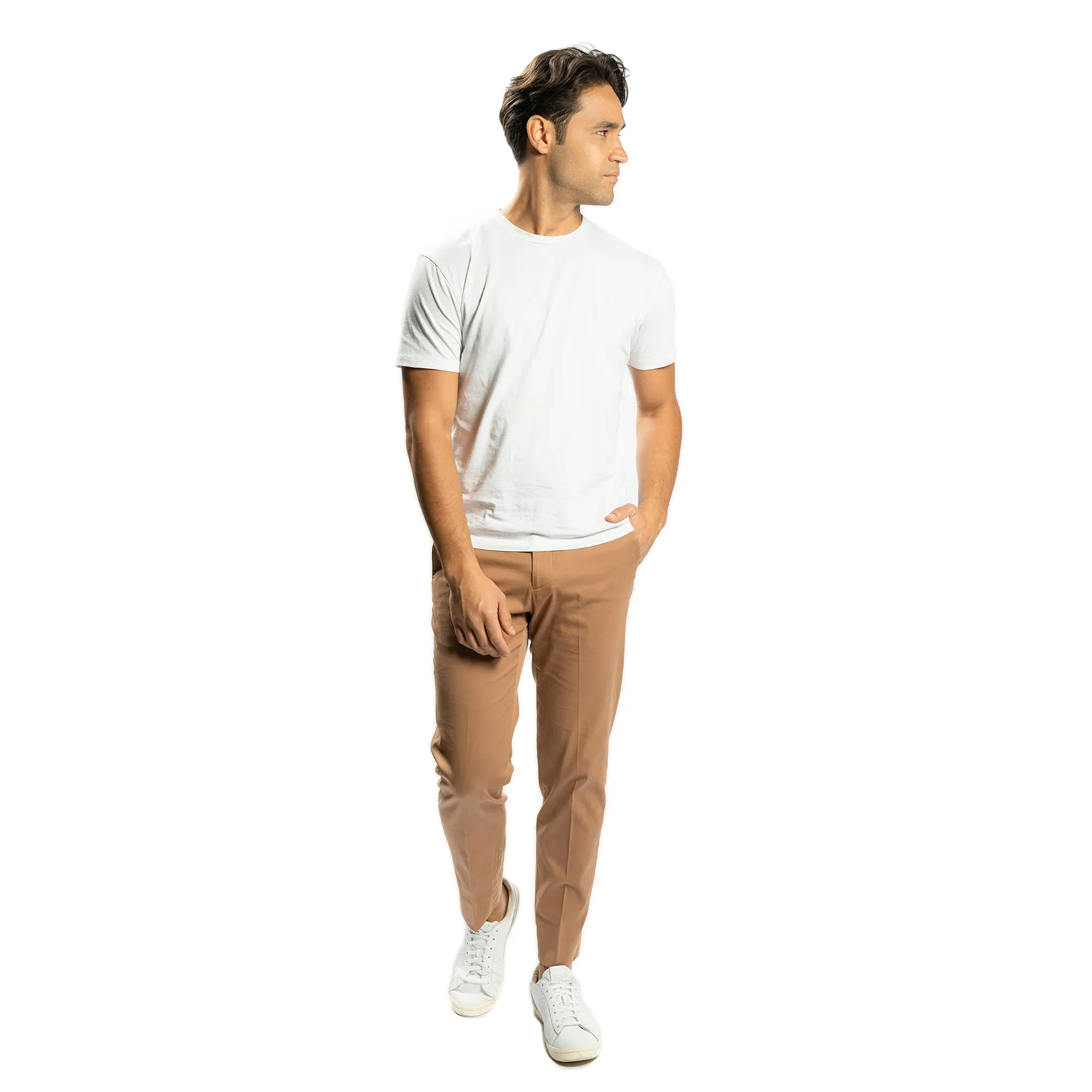 Stretch Cotton Trousers - Tobacco