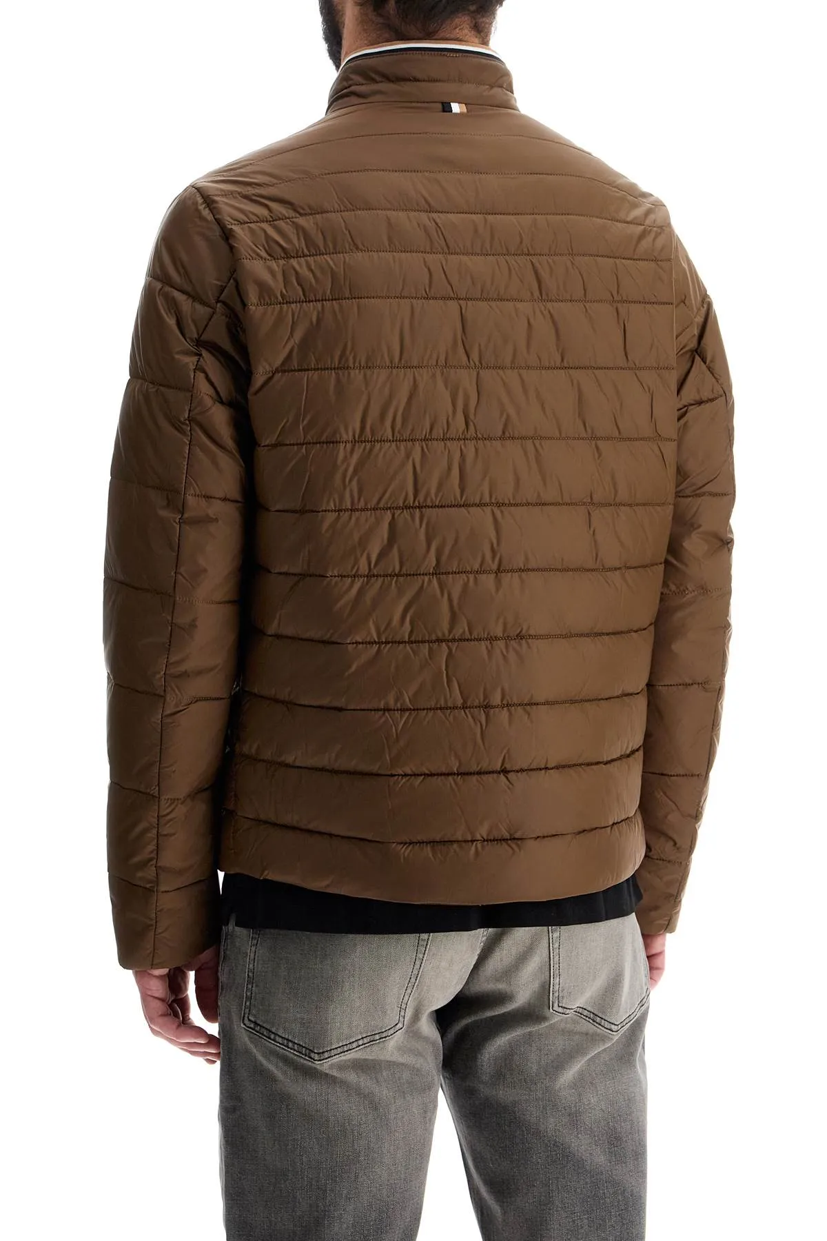 Striped Quilted Down Jacket