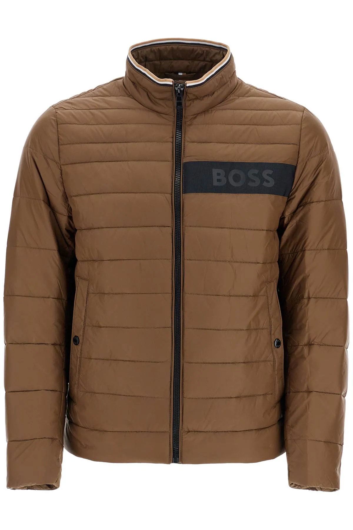 Striped Quilted Down Jacket