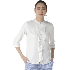 Stylish Viscose White Classic Regular Fit Solid Casual Shirt