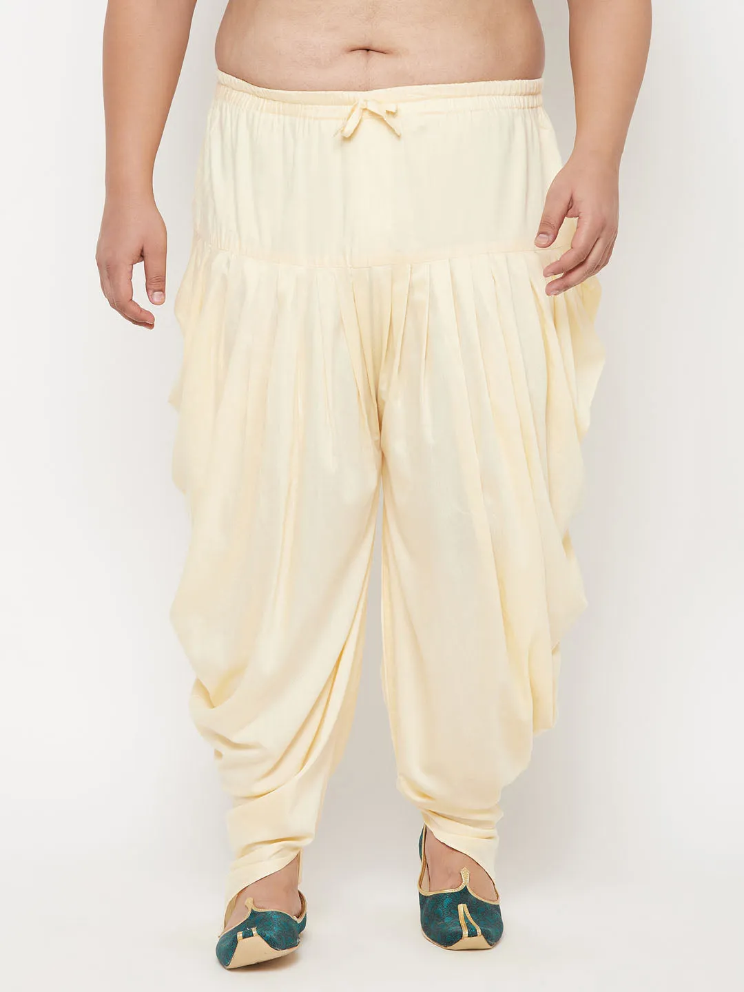 VASTRAMAY Gold Cowl Dhoti Pants