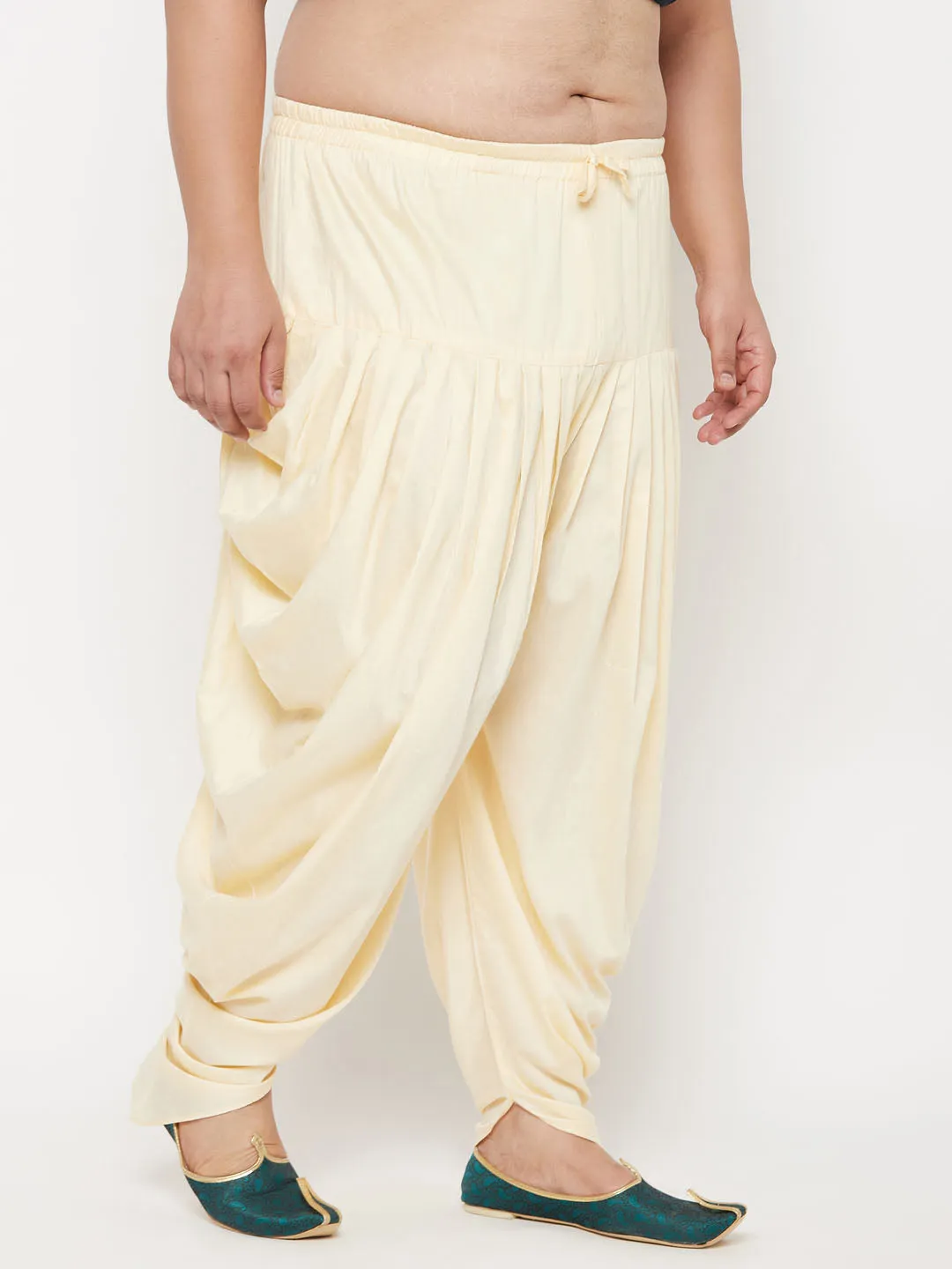 VASTRAMAY Gold Cowl Dhoti Pants