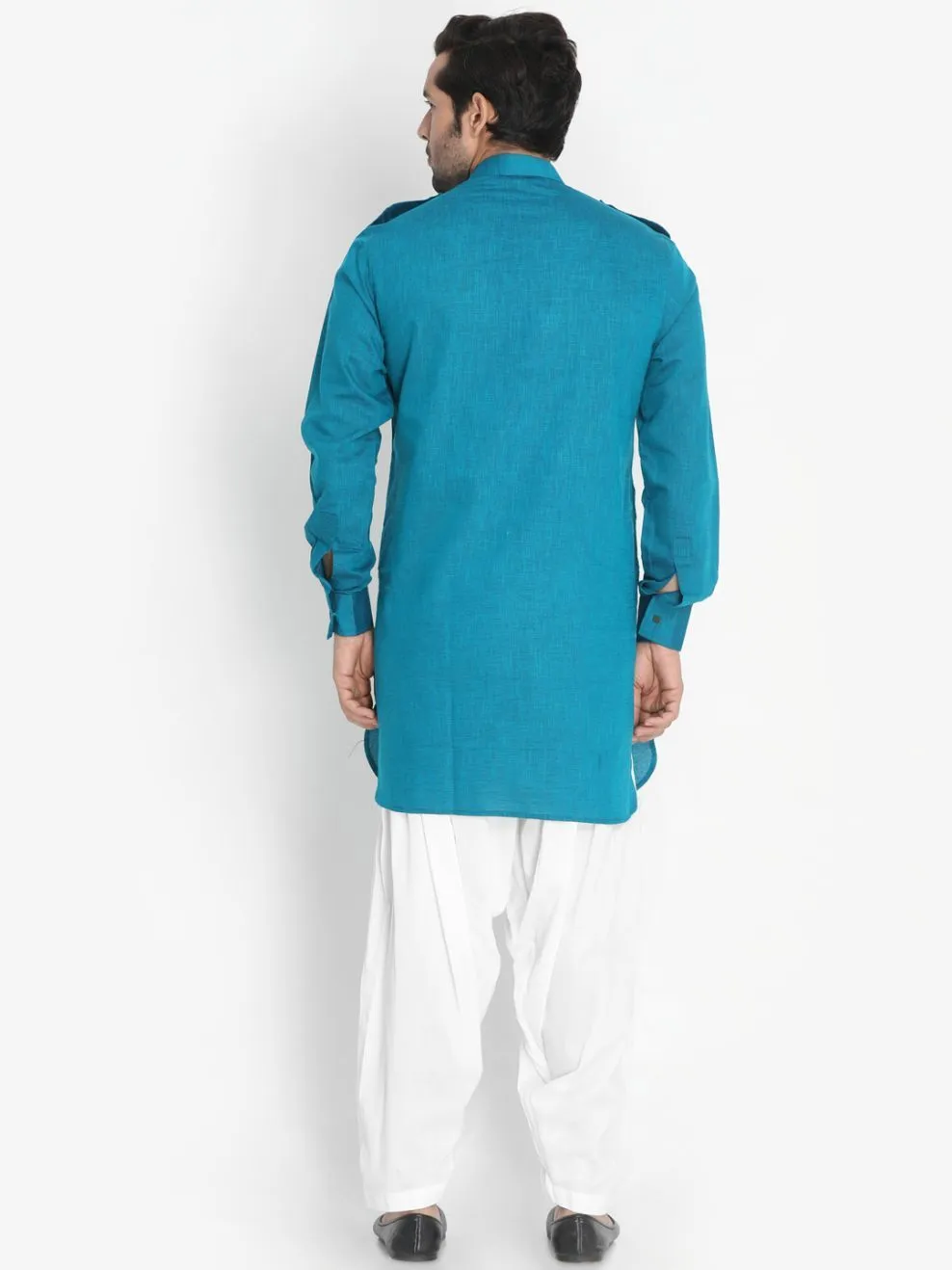 VASTRAMAY Men's Green Kurta and Patiala Set