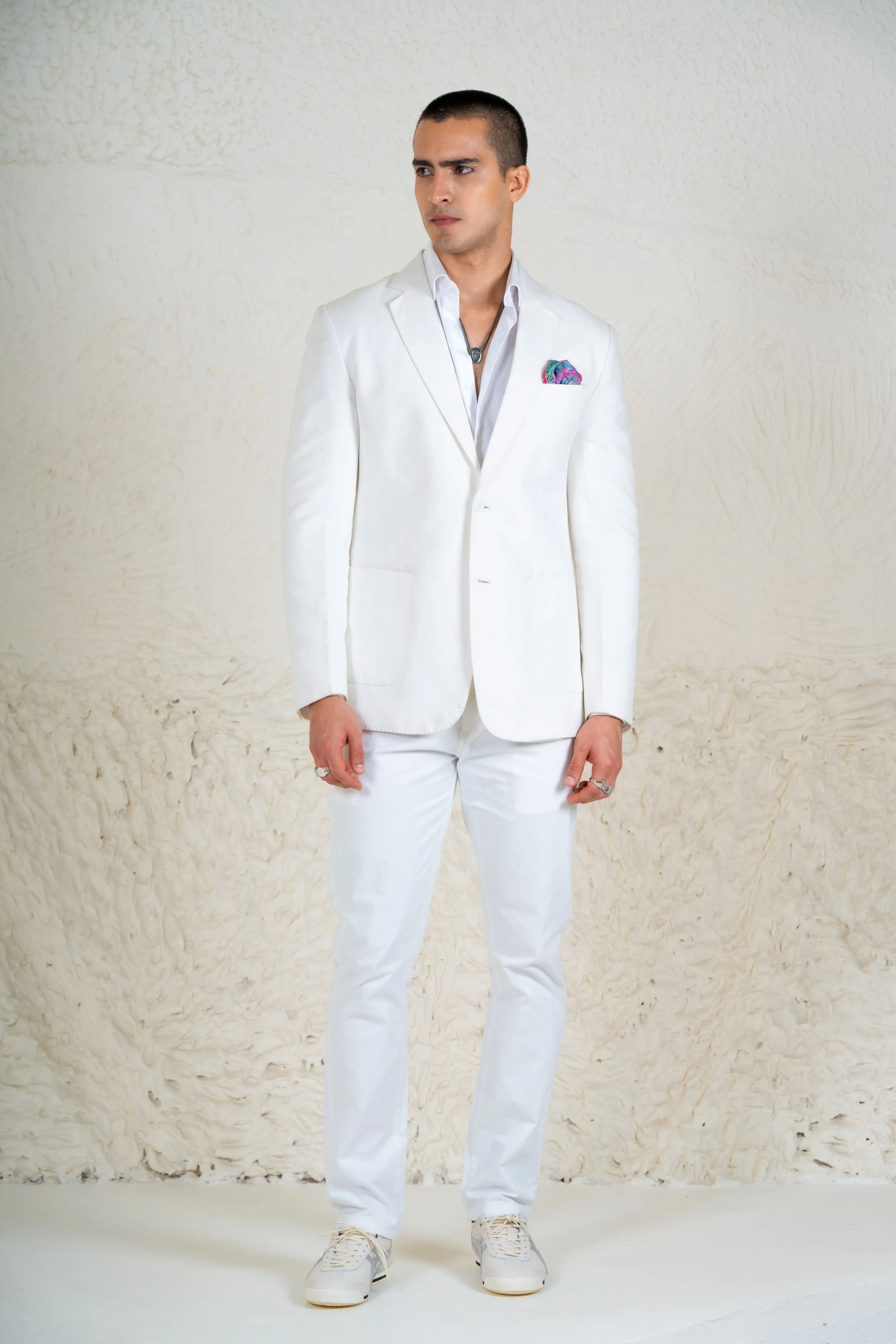 White Linen Blazer