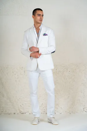 White Linen Blazer