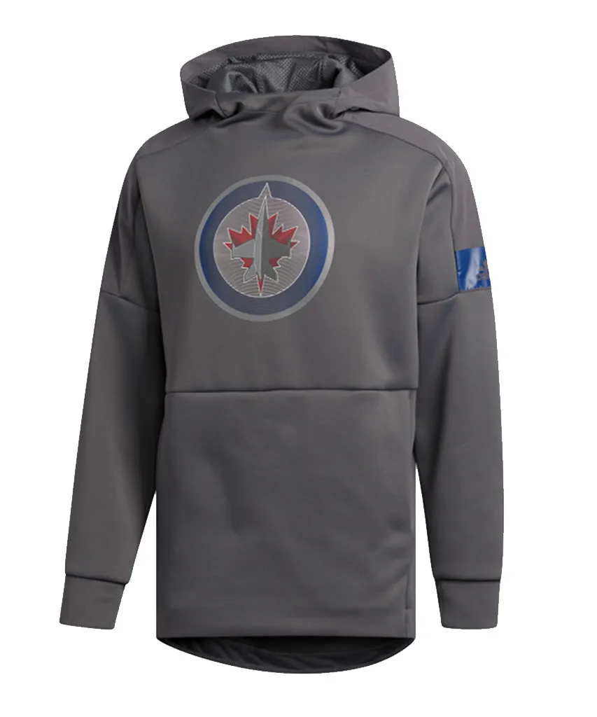 WINNIPEG JETS ADIDAS MEN'S GAME MODE PO HOODIE - GREY