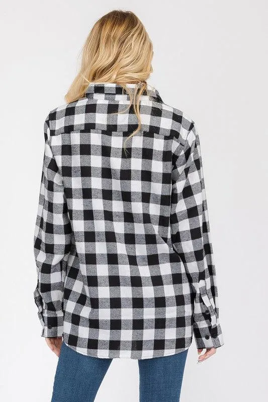 Womens Boyfriend Plaid Flannel Shirts