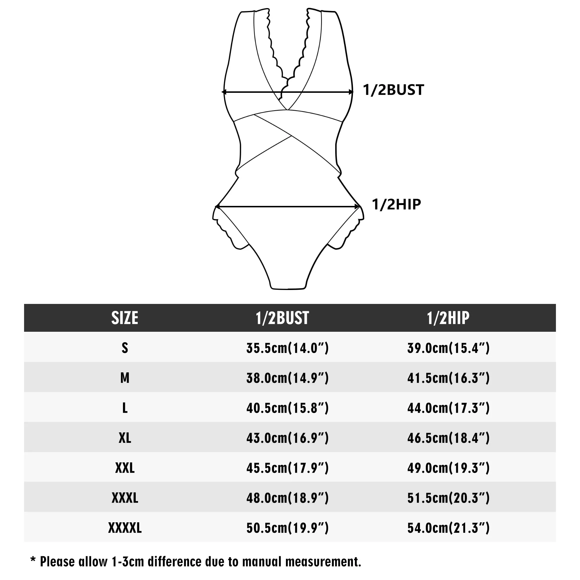 Womens Squishy Star Ruffle Edge Cross-Front One Piece Swimsuit Bathing Suit